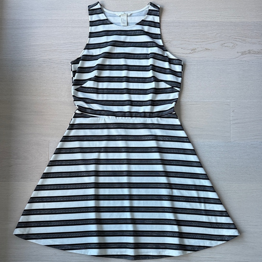 H&M Black and White Striped Dress